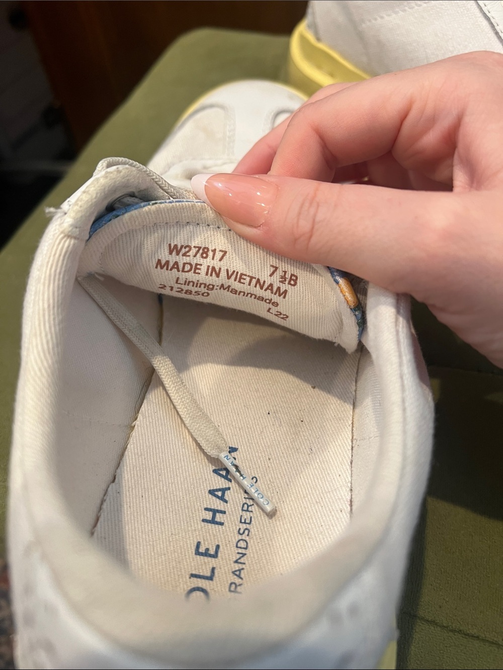 White Canvas Sneakers with Yellow Sole by Cole Haan - Picture 2 of 7